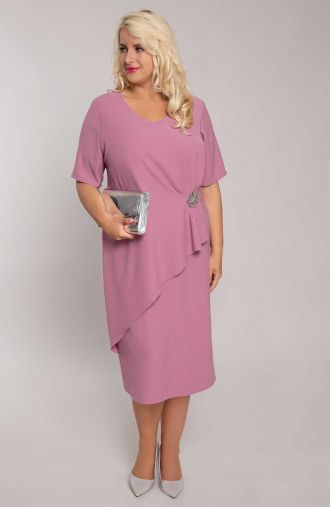 Eleganta violeta kleita ar brošu