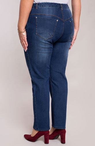 Kokvilnas džinsa bikses ar vidēju garumu