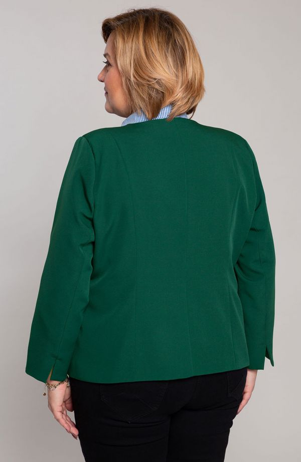 Zaļa eleganta jaka ar oderi