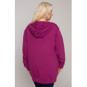 Violeta džemperis ar kapuci un kabatām