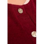 Bordo krāsas džemperis bez pogām ar zelta pogām