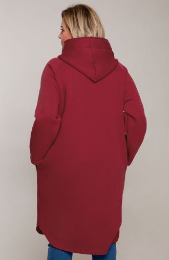 Bordo krāsas silts džemperis ar rāvējslēdzēju