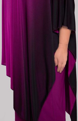 Asimetriska violeta ombre kleita