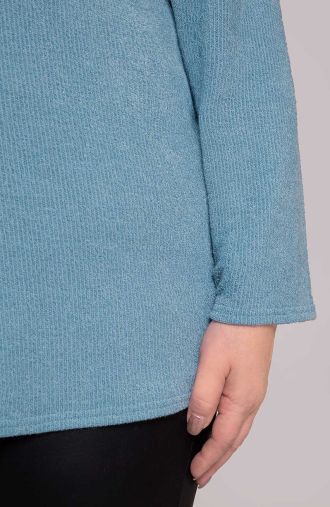 Zils džemperis ar rāvējslēdzēju
