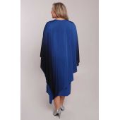 Asimetriska rudzupuķu zila ombre kleita