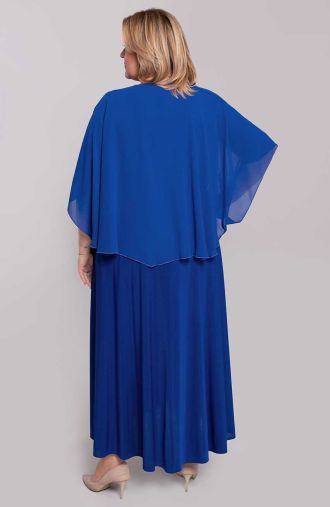 Gara rudzupuķu zila kleita ar mantiļu