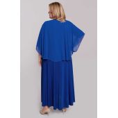 Gara rudzupuķu zila kleita ar mantiļu