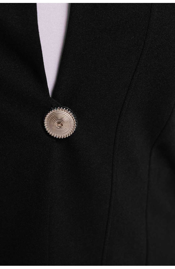 Formāla melna jaka ar pogu