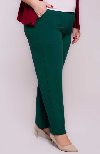 Zaļas elegantas bikses ar kabatām