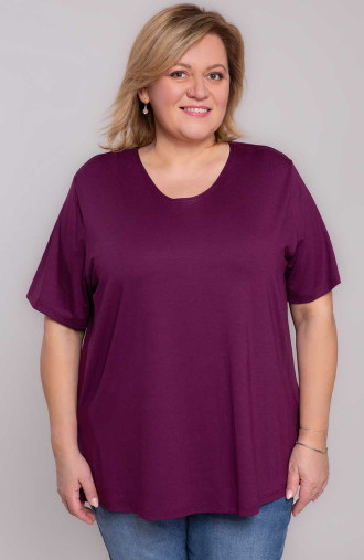 Melleņu sieviešu liela izmēra ikdienas trikotāžas t-krekls | Modes lieli izmēri