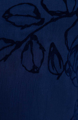 Tunika tumši zila ar samta ziediem
