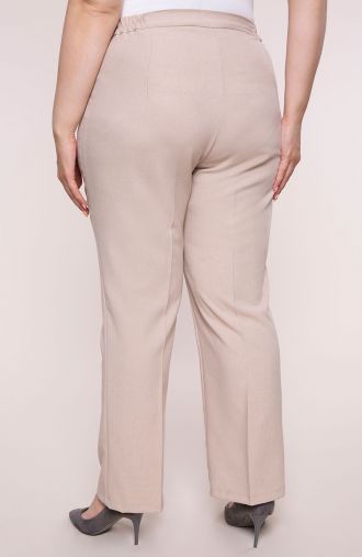 Lina bikses ar taisnu vidukli smilškrāsas krāsā